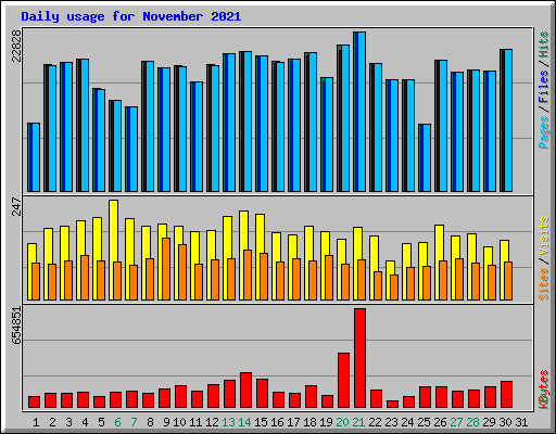 Daily usage for November 2021