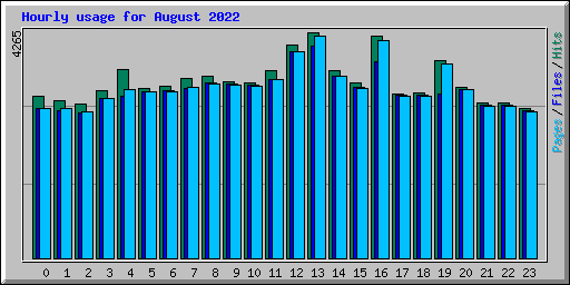 Hourly usage for August 2022